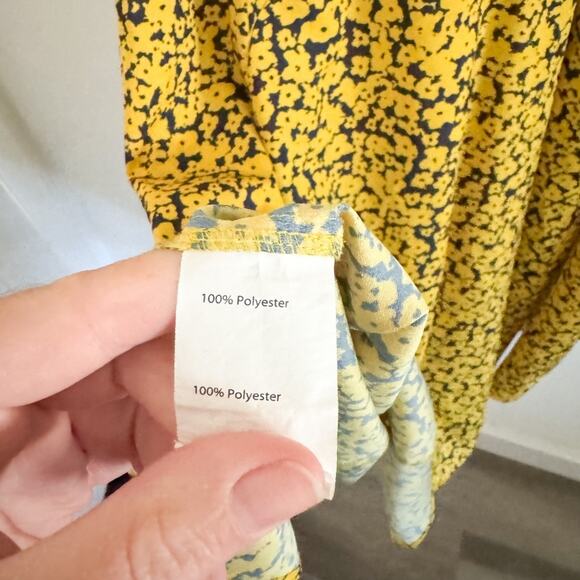 Derek Lam Yellow Floral Scarf Neck Dress EU 54/US XXL - Picture 5 of 6